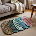 aaditex Cotton Door Mat(Multicolor, Pack of 5, Medium)