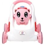 Mommers Baby Walker Musical Push Support with Wheels & Handle Cute Design Activity Walker, for Toddlers, Balanced Wheels, Indoor Play, Pink