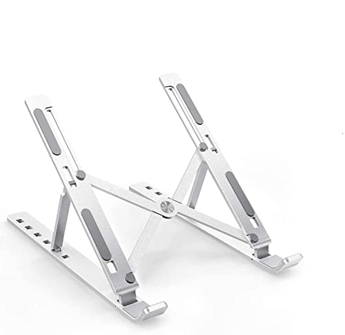 Gadhpur Aluminium Laptop Stand Adjustable 6 Angles, Foldable Ergonomic Laptop Riser for Desk, Portable Metal Holder for Laptop, Tablet, Study, Office & Work from Home