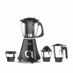 Vidiem Eva Elite Mixer Grinder 710 A, 750W with 4 Jars (1 Juicer + 3 Leakproof Jars) | Self-Locking Jars | ARIA Cool Tec Motor | Dynamically Balanced Blades | 5-Year Motor Warranty | Black