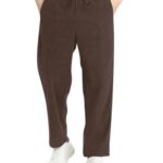 Urban Buccachi Men’s Brown Corduroy Track Pants | Retro Self-Design with Flexi Waistband & Mid-Rise Fit | Ankle Length Casual Bottoms for Winter, Travel, Lounge, Office & Outdoor Styling