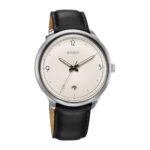Titan Timeless Treasures Quartz Analog with Date White Dial Black Leather Strap Watch for Men – 10023SL05