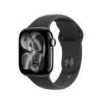 Apple Watch Series 11 GPS 42mm Jet Black Aluminium Case with Black Sport Band – S/M