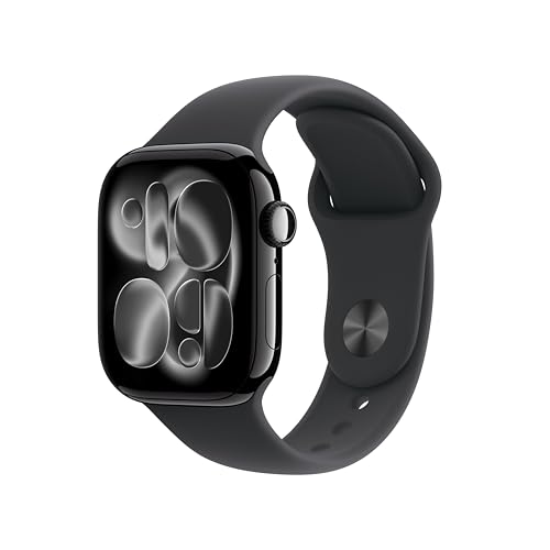 Apple Watch Series 11 GPS 42mm Jet Black Aluminium Case with Black Sport Band – S/M