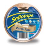 Sellotape Parcel Tape, Brown Tape for Packing, High-Strength Packaging Tape for Professional & Office Use, Packing Tape for Heavy Loads, DIY, 48mmx50m