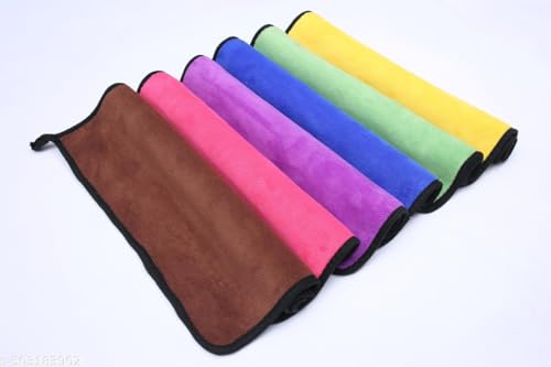 JEEVA ENTERPRISES 800 GSM Microfiber 2 Sided Extra Thick Microfiber Cleaning Cloths Perfect for Bike Auto Cars Both. Interior and Exterior |Size (40×60) cm Pack of 4 Multi 03