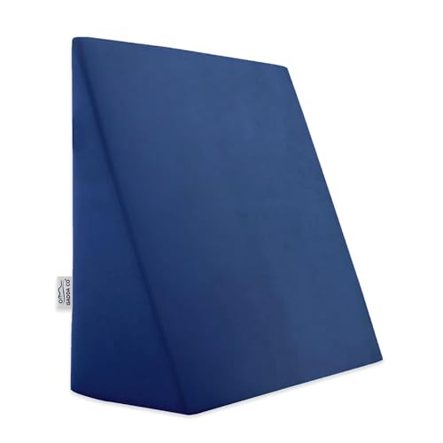 GADDA CO Wedge Pillows for Bed | Premium Memory Foam Orthopedic Wedge Cushion for Sleeping, Acid Reflux & GERD Relief | Back Pain, Snoring & Sleep Apnea Support | Leg Elevation | Navy Blue