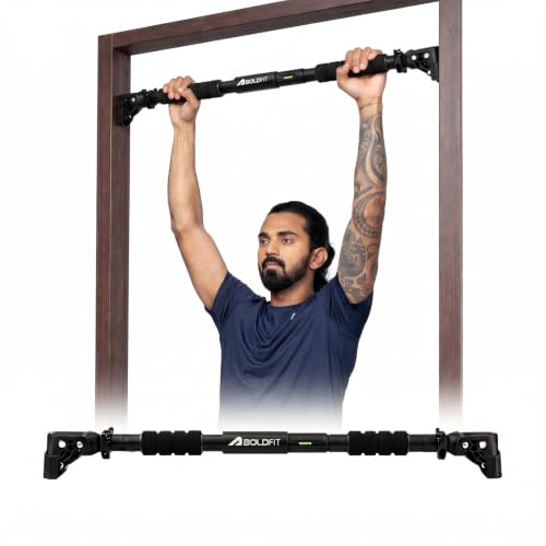 Boldfit Pull Up Bar Door for Home Workout (200Kg) – Gym Equipment for Home Workout | Adjustable Door Way Chin Up Bar for Home Workout for Kids & Adults | PullUp Bar for Men & Women | Anti-Skid Grip (72-104 CM)