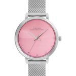 French Connection | Analog Pink Dial | Silver Stainless Steel | Watch for Women – FCN049A