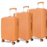 KAMILIANT by American Tourister Savvy|Trolley Bag Set of 3 (55+70+80 cms) for Travel| Hard Case Polypropylene (PP) Suitcase|360° 8-Wheel Spinner Luggage Trolley|Combination Lock|Orange Pastry