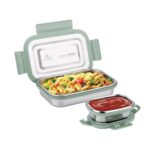 ATTRO Lunchmate Stainless Steel Airtight Leak-Proof Lunch Box for Office, School, Picnic, 800 Ml – Green