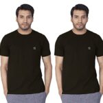 Lux Nitro Pack of 2 Men’s Round Neck Solid Tshirt Black