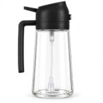2 in 1 Glass Oil Sprayer Bottle 500 ml with Pouring and Spray Nozzle, Cooking Oil Dispenser for Air Fryer, Salad, BBQ, Roasting, Baking, Grilling and Everyday Kitchen Preparation, Kitchen Pouring Use