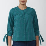 VAN HEUSEN Casual Checkered Women Blue Top